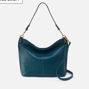 NWT HOBO Pier Shoulder Bag Midnight Teal with Gold Details